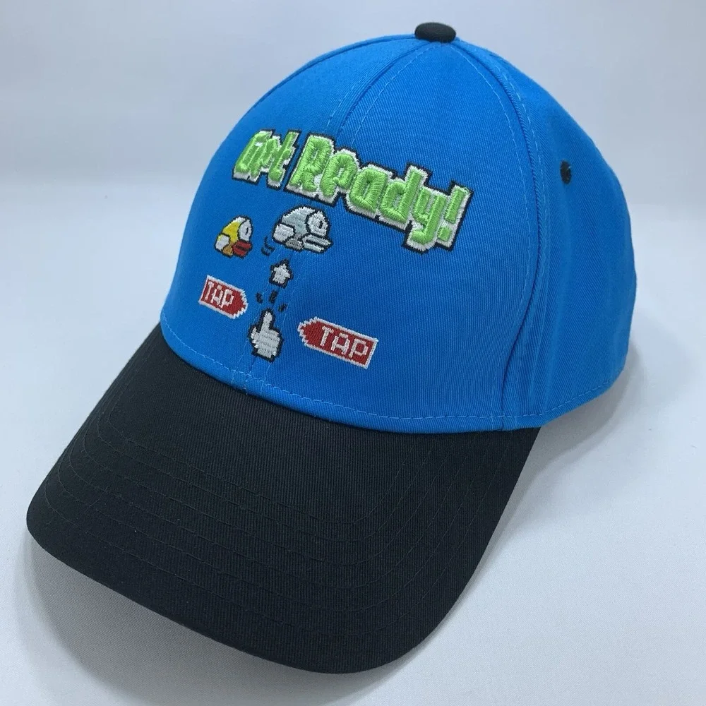Get Ready Tap Tap Hat Flappy Bird Youth Kids Blue Black Adjustable Snapback Cap